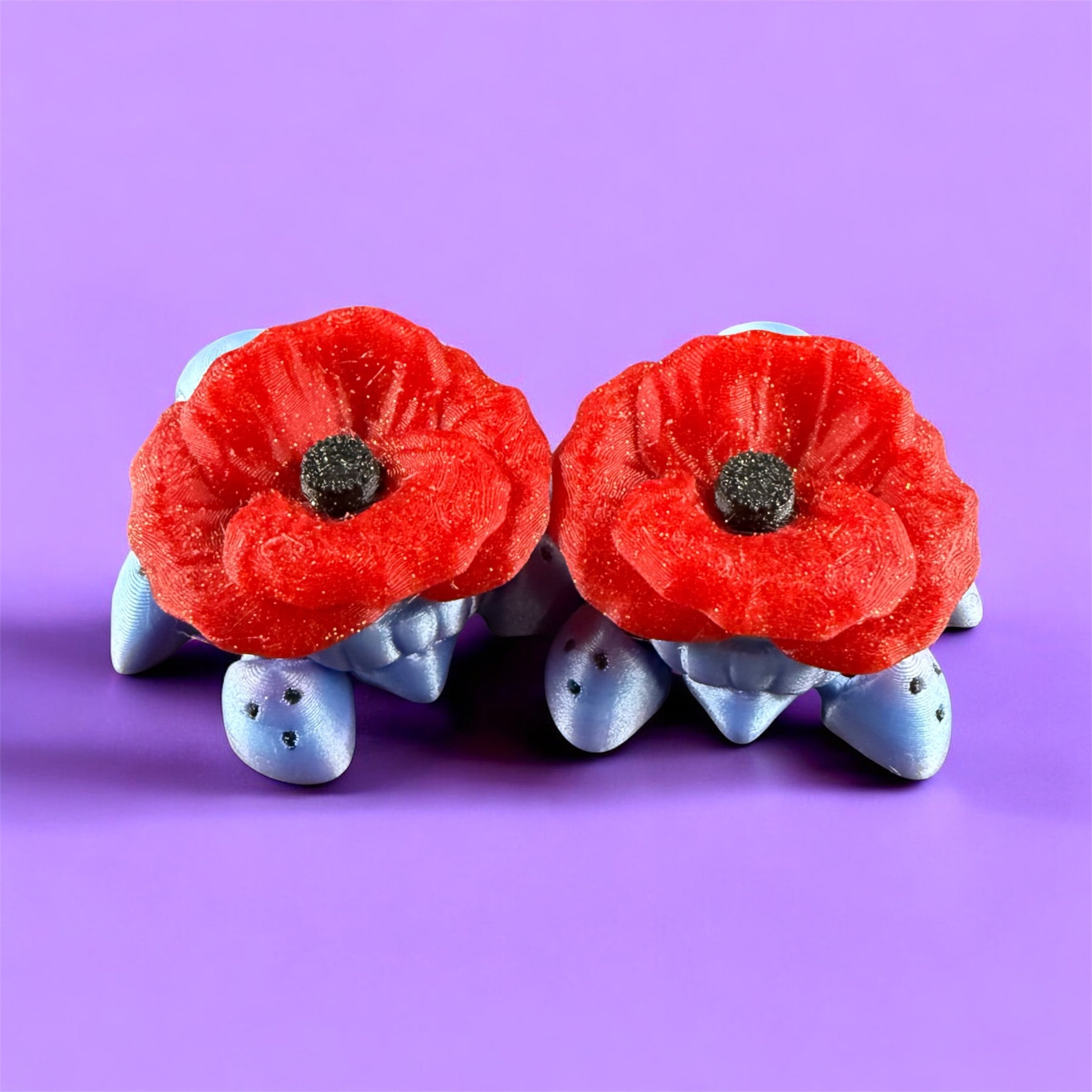Remembrance Turtle - Poppy Flower 3d model