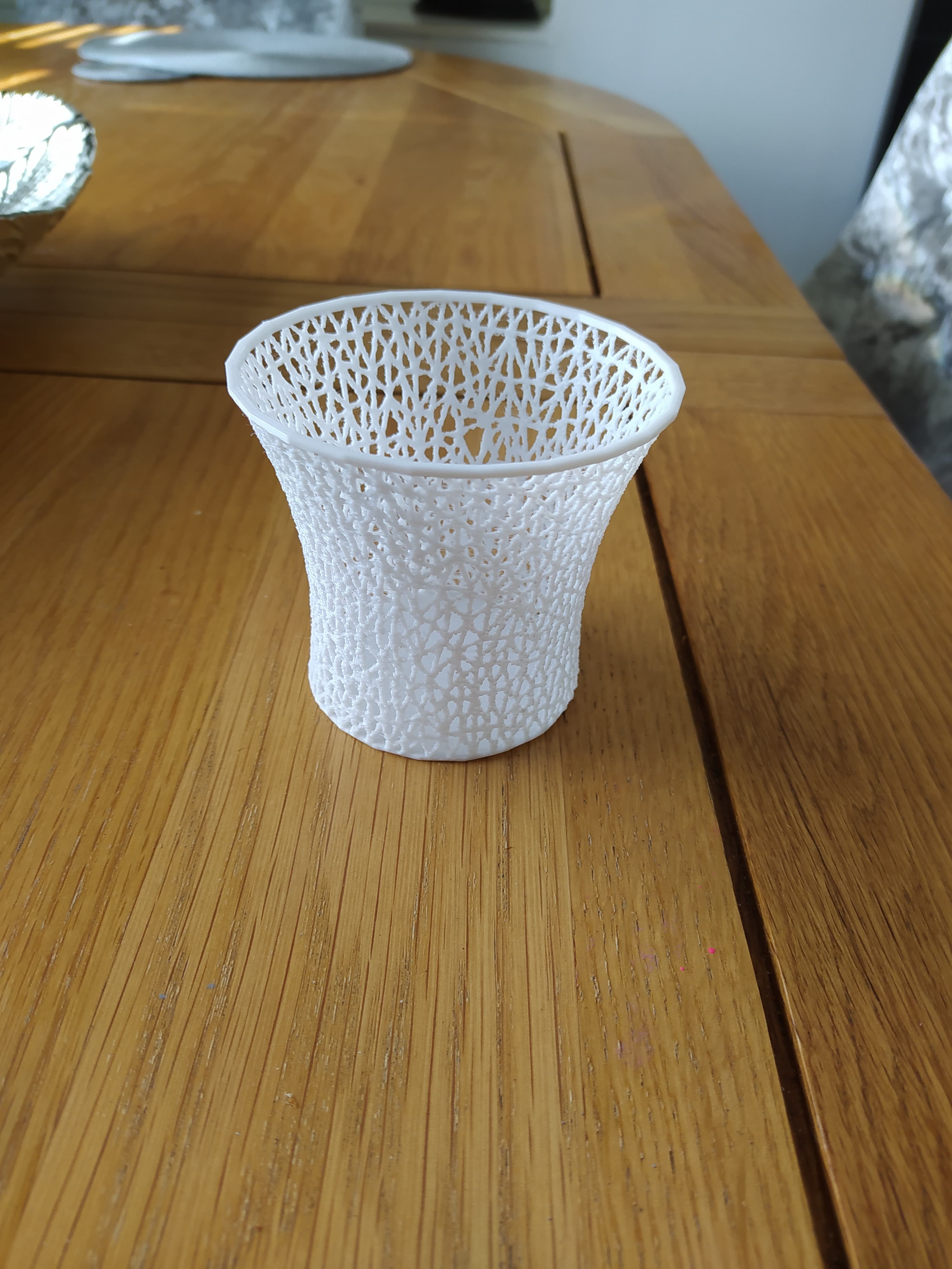 Voronoi Patterned Container - portrait view - 3d model