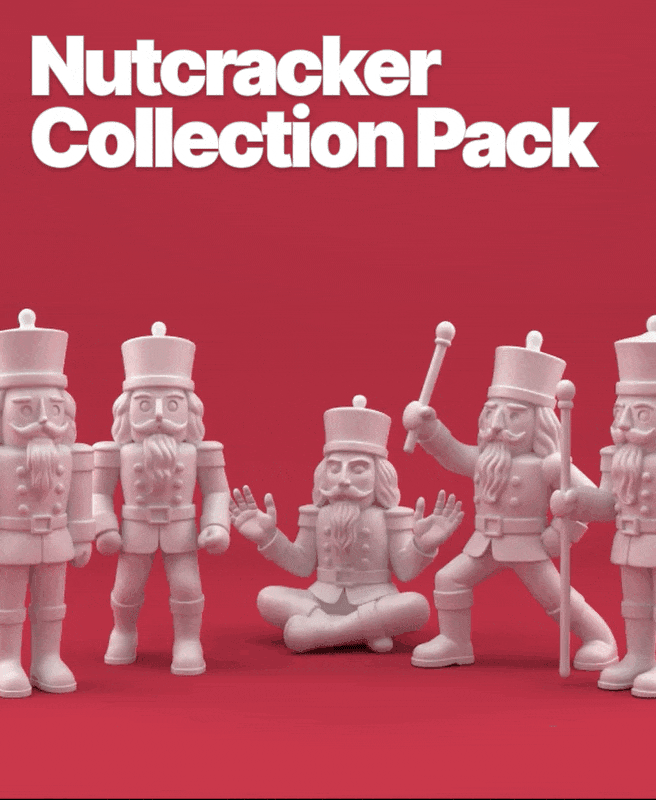 Nutcracker Collection Pack – 5 Classic Nutcracker STL & OBJ Models for 3D Printing 3d model