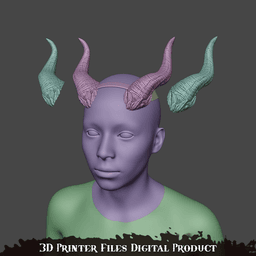 Fantasy Tiefling Stygian Skewers Cosplay Horns Baldurs Gate 3 3d model
