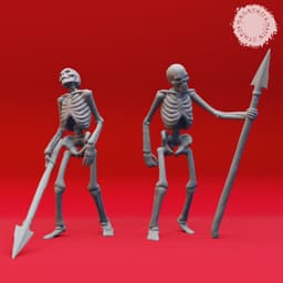 Undead Skeleton Mob - Tabletop Miniatures (Pre-Supported) 3d model