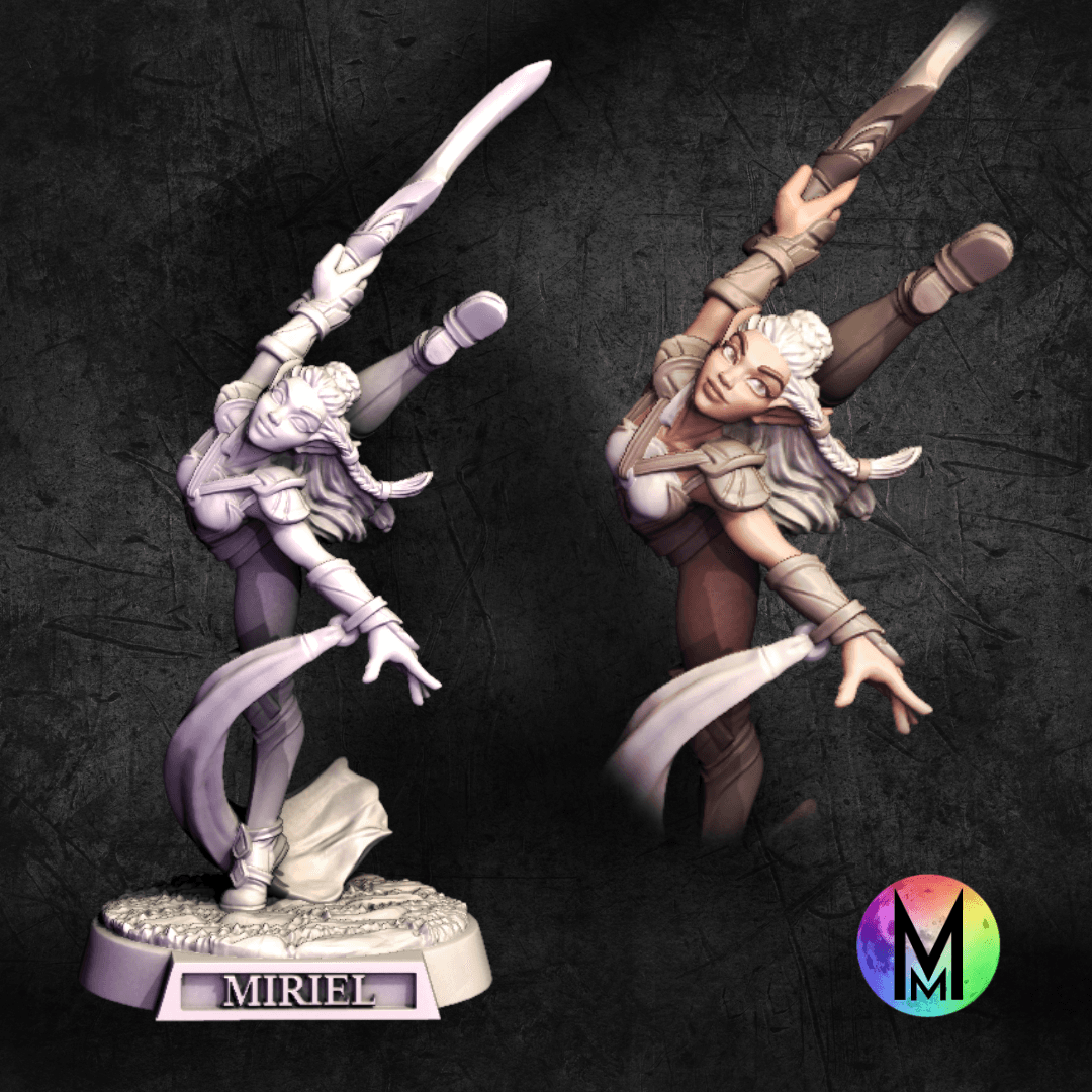 Female Elf Blade Dancer - Miriel the Wood Elf Blade Dancer (Elf dancer with sword ) 3d model