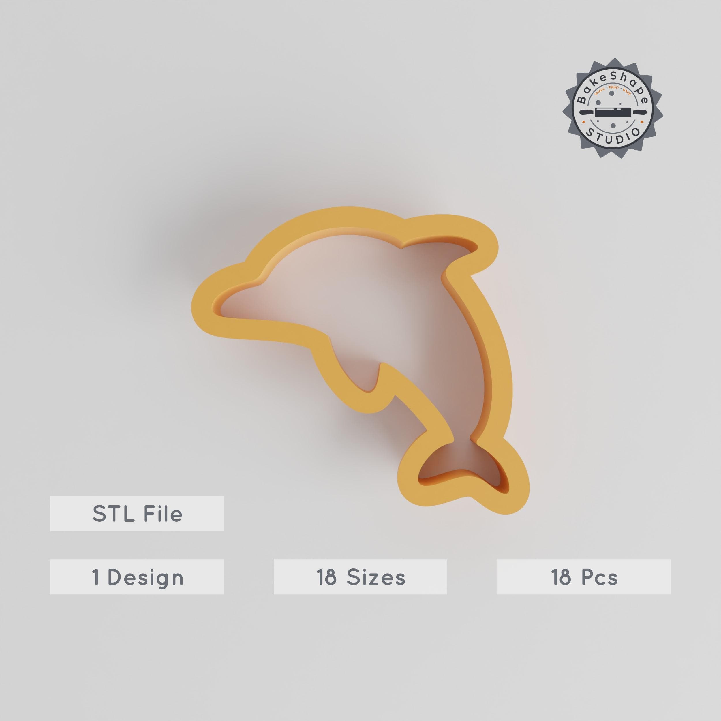 Dolphin Shape Cutter Set, 18 Sizes 0.75''-5.00'', Perfect for Cookies, Fondant & Clay, Sea Mammal Marine Animal STL Files PRODUCT_2759 3d model