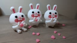 Cute Valentine Articulated Bunny Desk Toy / Gift 3d model