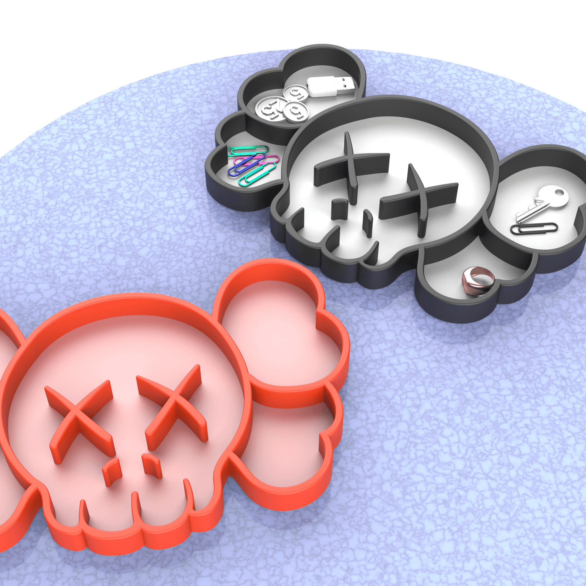 3D KAWS Tray, Multipurpose Tray, Catch Tray, Functional Design, Catchall Organizer 3d model