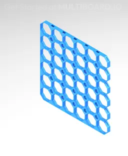 6x6 MU - Left Horizontal Strip Interfitted - MultiBoard Octagon Plate 3d model