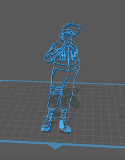 Silhouette Kakashi - Naruto Wall Art 3d model