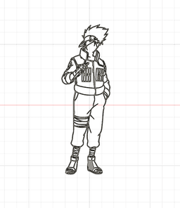 Silhouette Kakashi - Naruto Wall Art 3d model