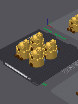 Cute Articulated & Clicker Sandcastle | Print-in-place | Support-free 3d model