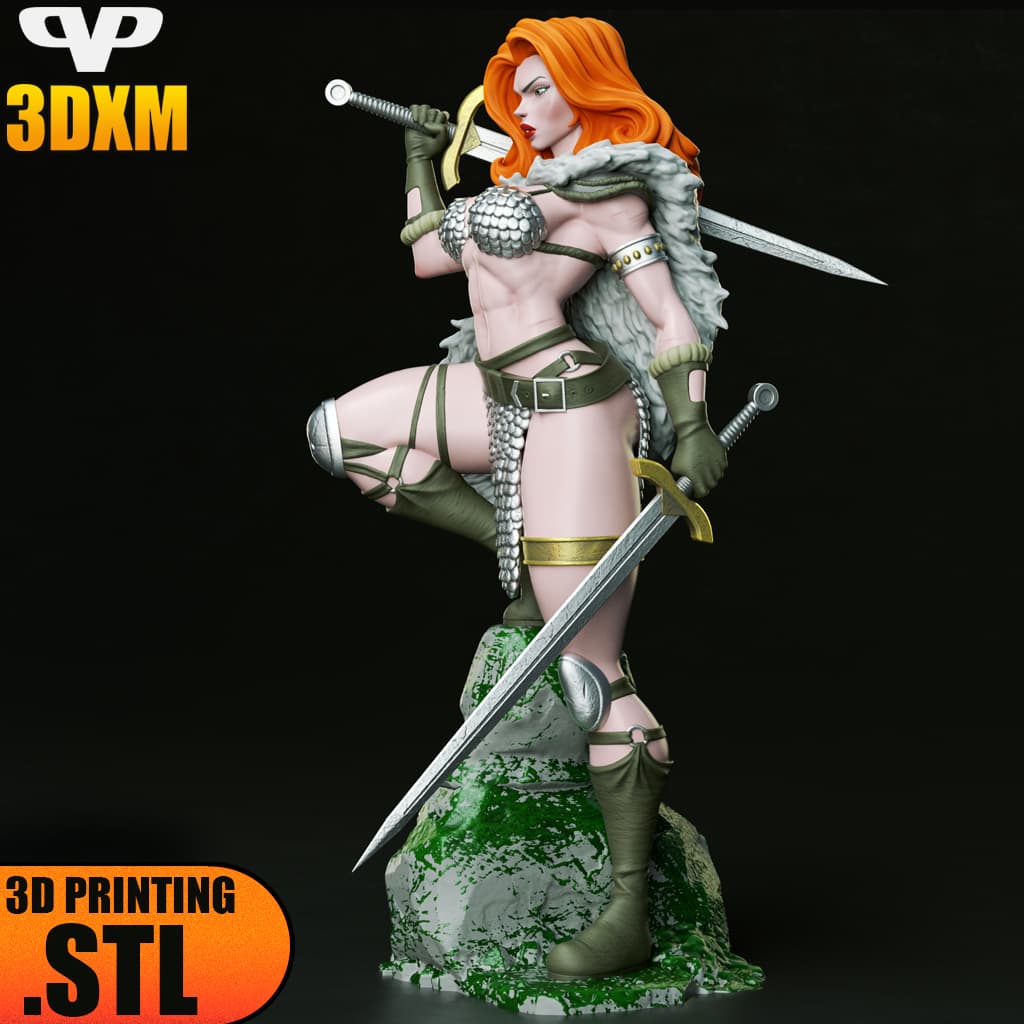 Red Sonja STL for 3D Printing ChibiSTL 3DXM 3d model