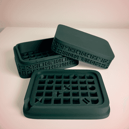 Soap Case + Dish Ornamental Grid 3d model