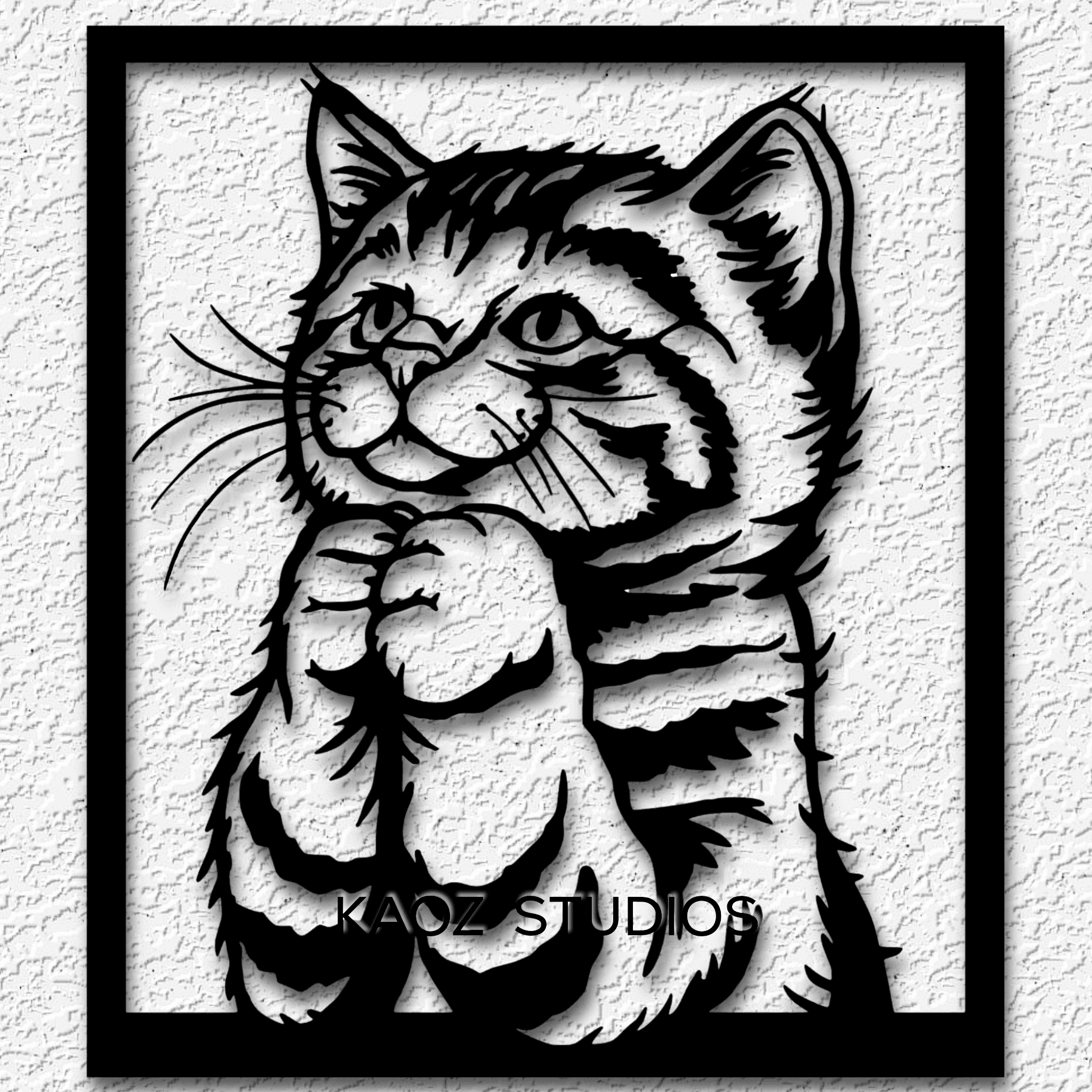 Cute Kitten wall art Kitty wall decor Praying Cat decoration 3d model