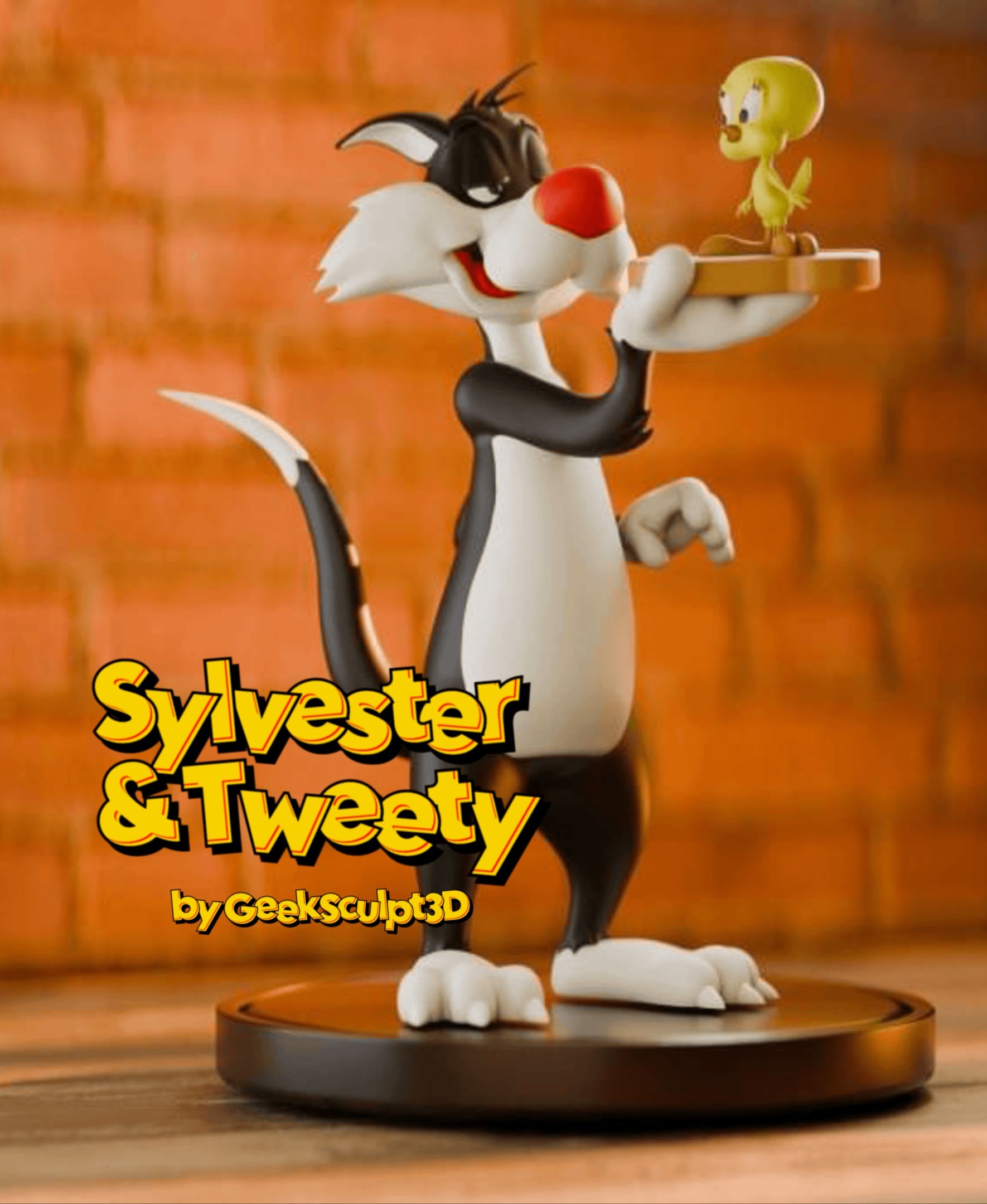 Sylvester and Tweety Figurine for Looney Tunes Fans 3d model