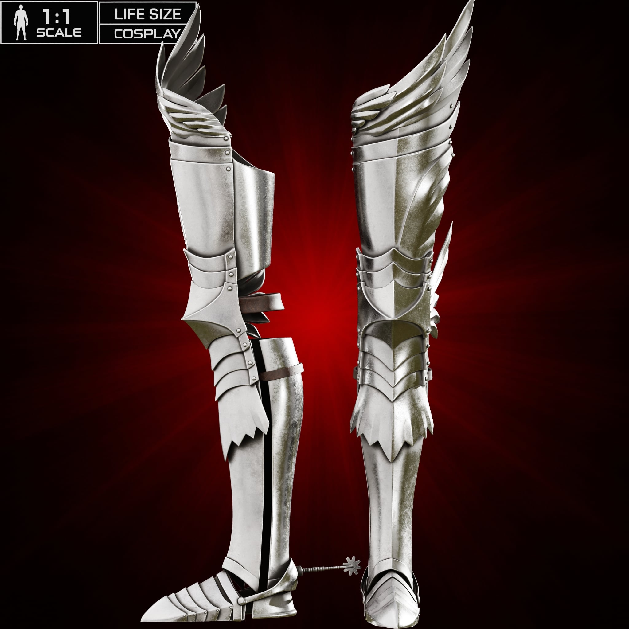 GRIFFITH RESURRECTED LEG ARMOR life size cosplay - Berserk Fan Art STL 3d model
