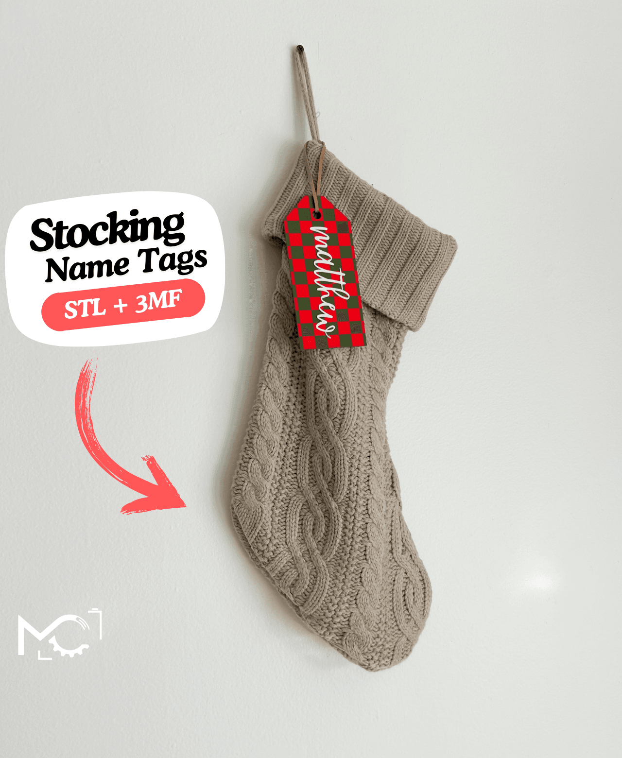 StockingNameTag 3d model