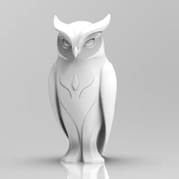Mystical owl minimalist sculpture 3d model