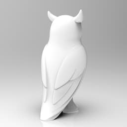 Mystical owl minimalist sculpture 3d model