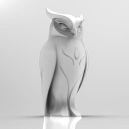 Mystical owl minimalist sculpture 3d model