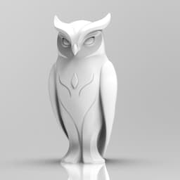 Mystical owl minimalist sculpture 3d model