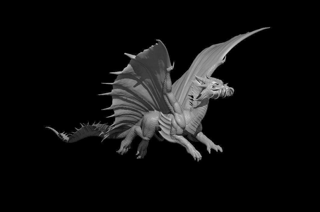 Flying Gold Dragon Wyrmling - Flying Gold Dragon Wyrmling - 3d model render - D&D - 3d model