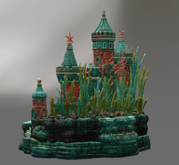 Coral Kingdom Fantasy Castle STL File for 3D Print 3d model