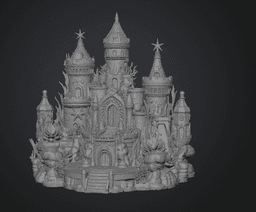 Coral Kingdom Fantasy Castle STL File for 3D Print 3d model