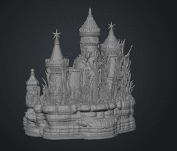 Coral Kingdom Fantasy Castle STL File for 3D Print 3d model