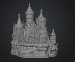 Coral Kingdom Fantasy Castle STL File for 3D Print 3d model