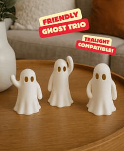 FRIENDLY GHOST TRIO (TEALIGHT COMPATIBLE) / HALLOWEENDECOR 3d model