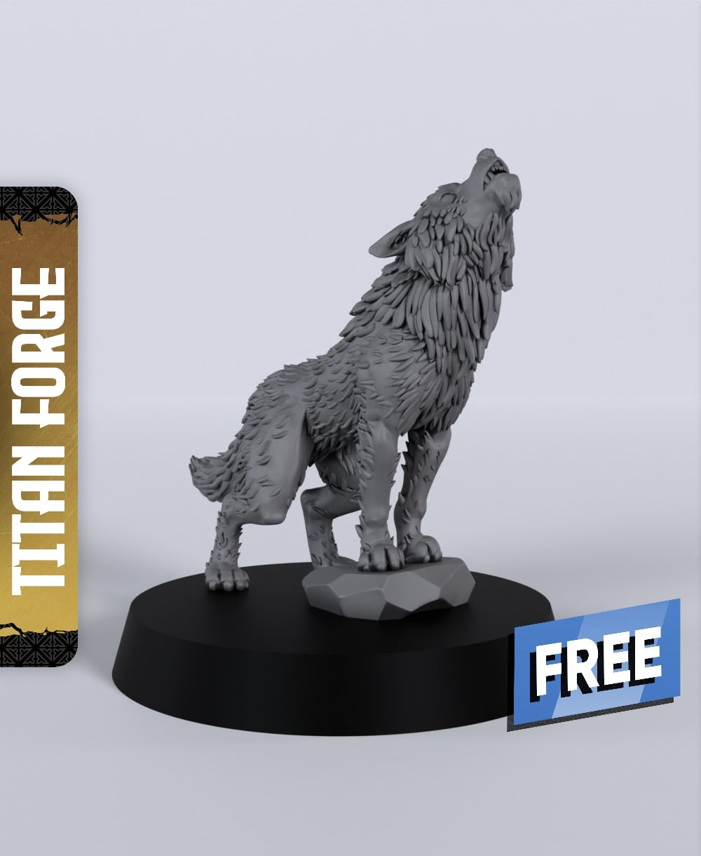 Wolf E - With Free Dragon - 5e DnD Inspired for RPG and Wargamers 3d model