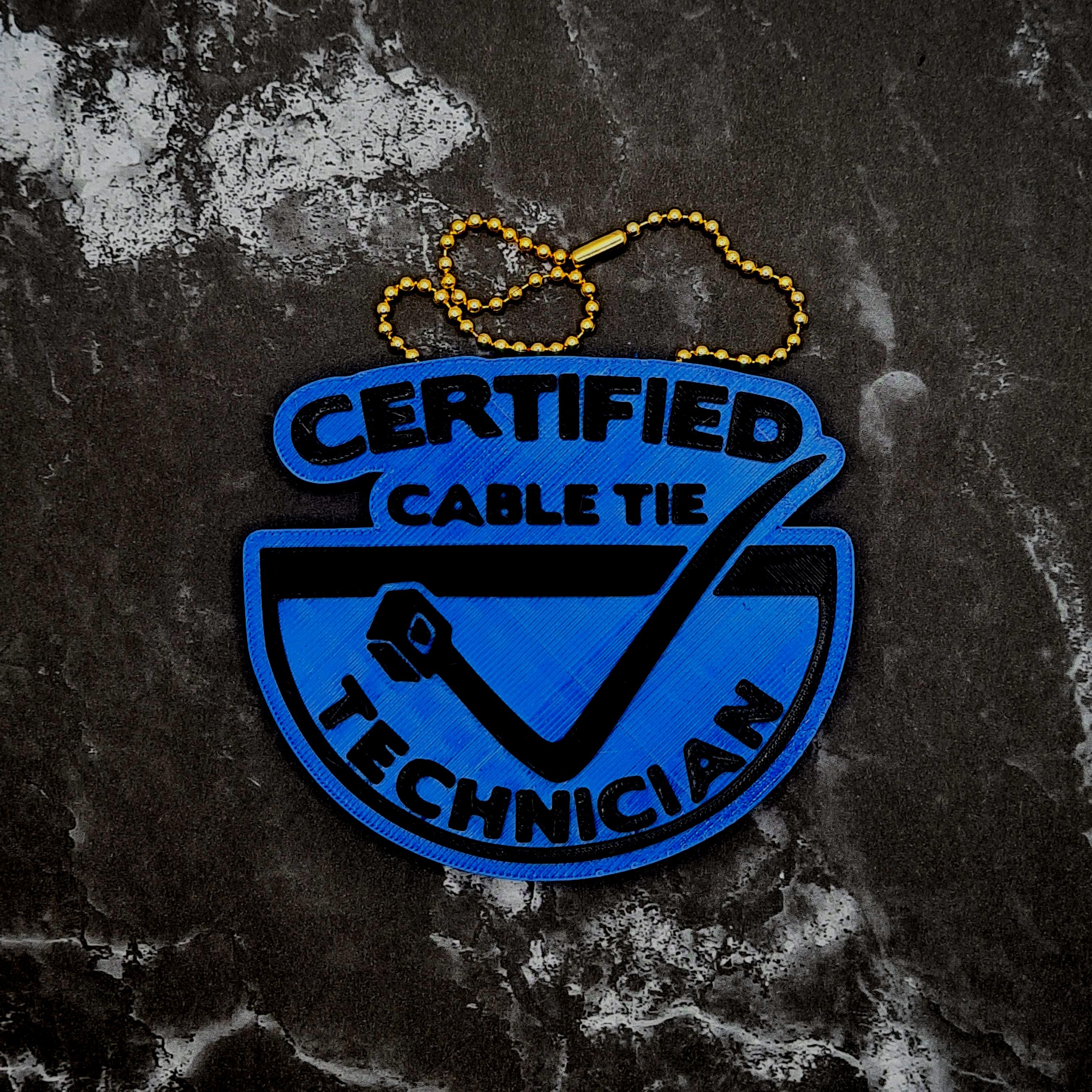 Certified Cable Tie Technician Charm 3d model