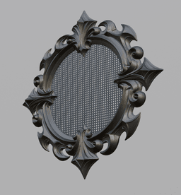 Cross Stitch Gothic Frame – Ornate Needlework Display Hoop 3d model