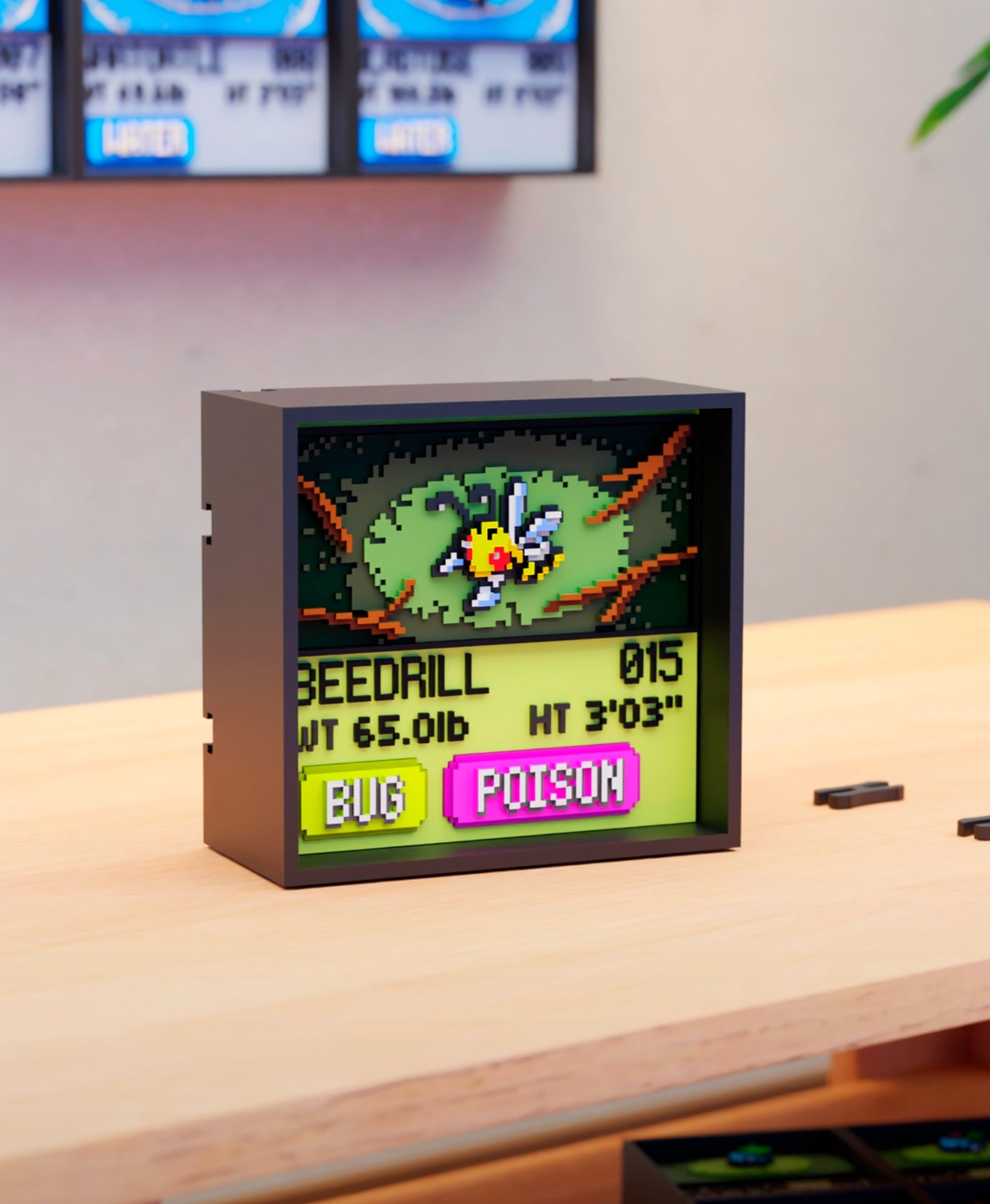 #015 Beedrill - Pixel Voxel Art Frame (No support, 3MF included) 3d model
