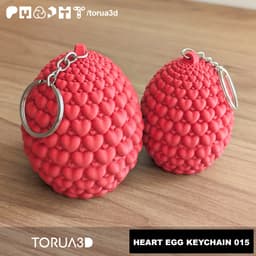 Heart egg keychain 015 - Valentine's Day - Print in place - No supports - STL 3d model