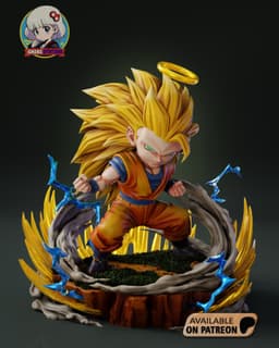 Goku SSJ3 Dragon Ball Z Chibi - Premium Collectible 3d model