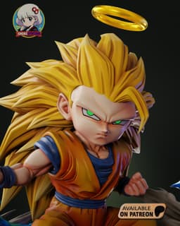 Goku SSJ3 Dragon Ball Z Chibi - Premium Collectible 3d model