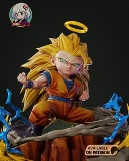 Goku SSJ3 Dragon Ball Z Chibi - Premium Collectible 3d model