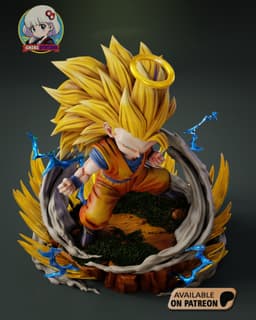 Goku SSJ3 Dragon Ball Z Chibi - Premium Collectible 3d model