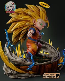 Goku SSJ3 Dragon Ball Z Chibi - Premium Collectible 3d model