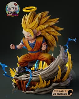 Goku SSJ3 Dragon Ball Z Chibi - Premium Collectible 3d model