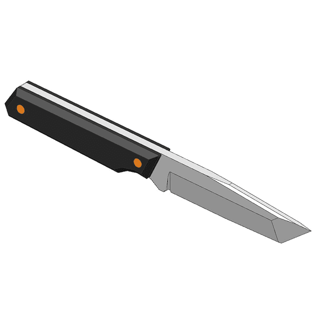 Japanese Tanto Knife 3d model