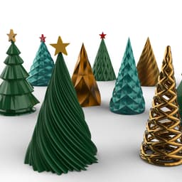3D Christmas Tree, 10 pcs. Bundle for Christmas, Christmas Decor, Surprise and Gift for Christmas 3d model