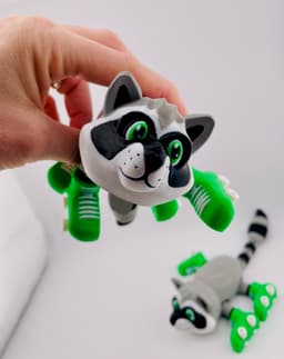 Raccoon Roller Skate Flexi 3d model