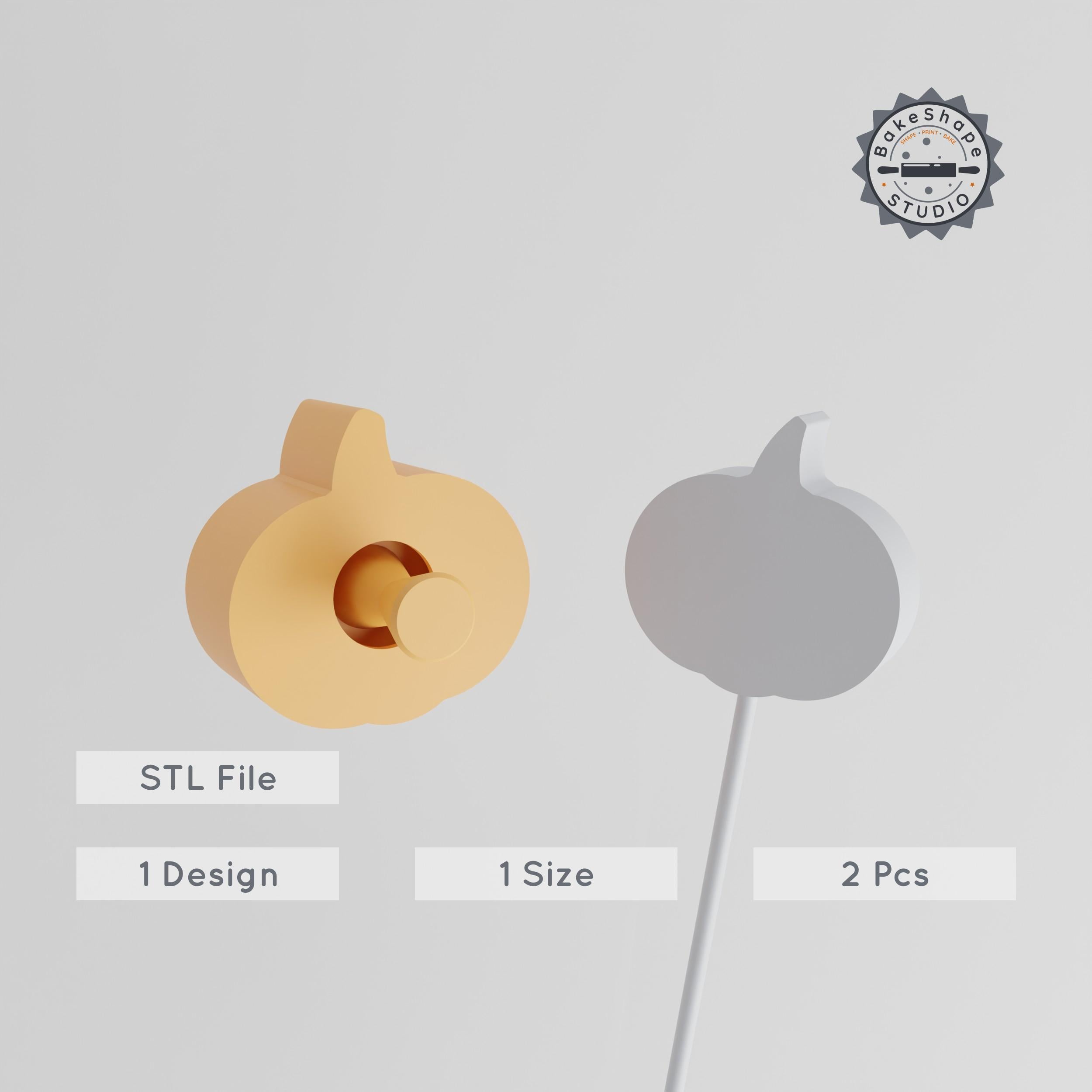 Halloween Jack o Lantern Cake Pop Mold Set, Spooky Pumpkin Lantern Design, 2-Piece STL 3D Printing File PRODUCT_3468 3d model
