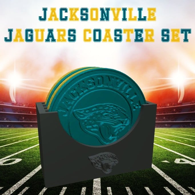 Jacksonville Jaguars Coaster Set (NFL) 3d model