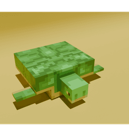Stylized Minecraft Turtle - Voxel Fan Art 3d model