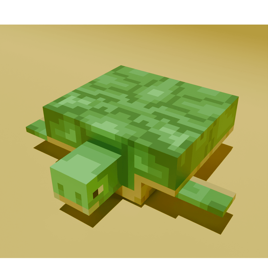 Stylized Minecraft Turtle - Voxel Fan Art 3d model