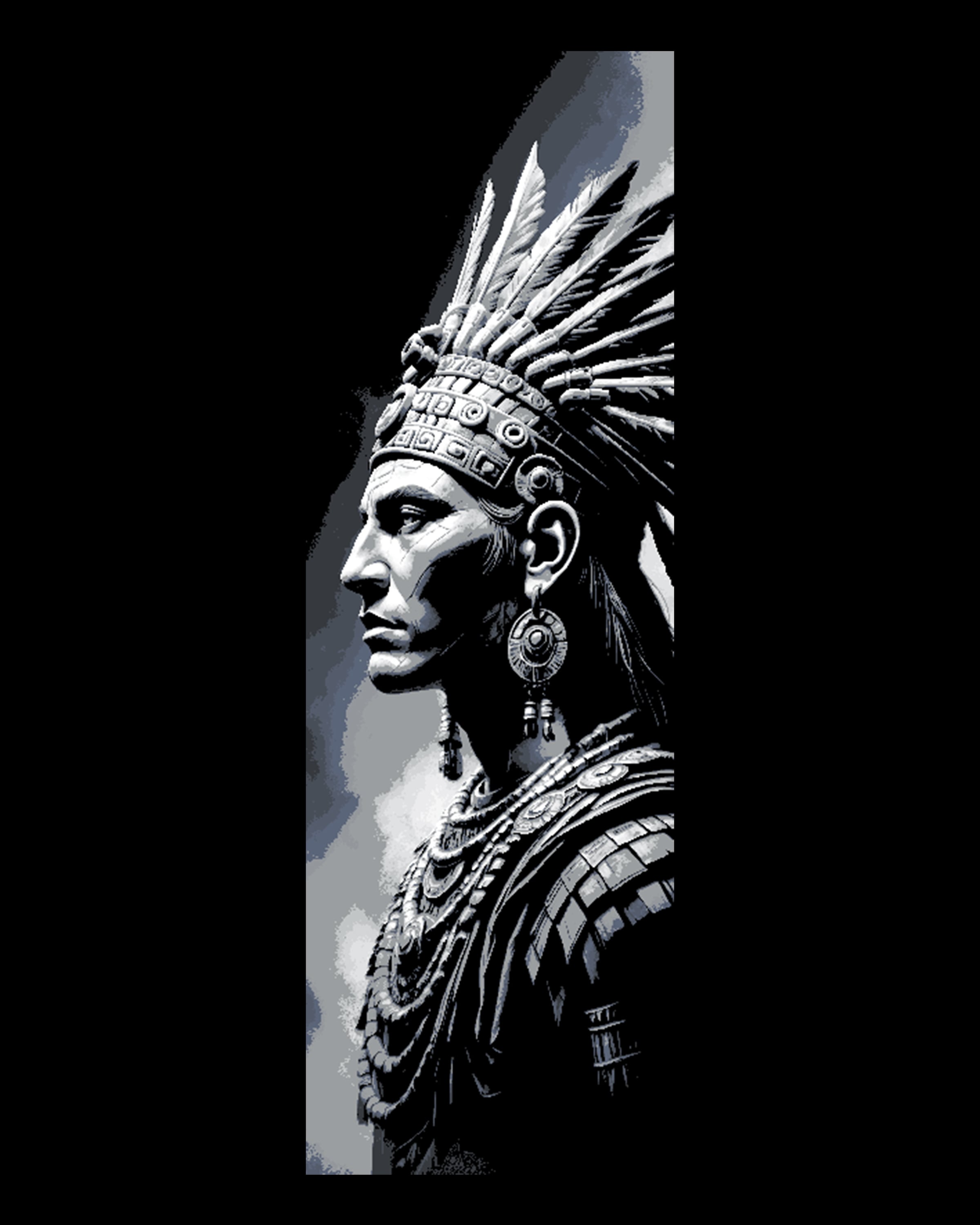 Statues of an Aztek Chief - Set of bookmarks 3d model