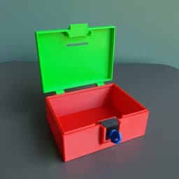 Coinbox with key lock 3d model
