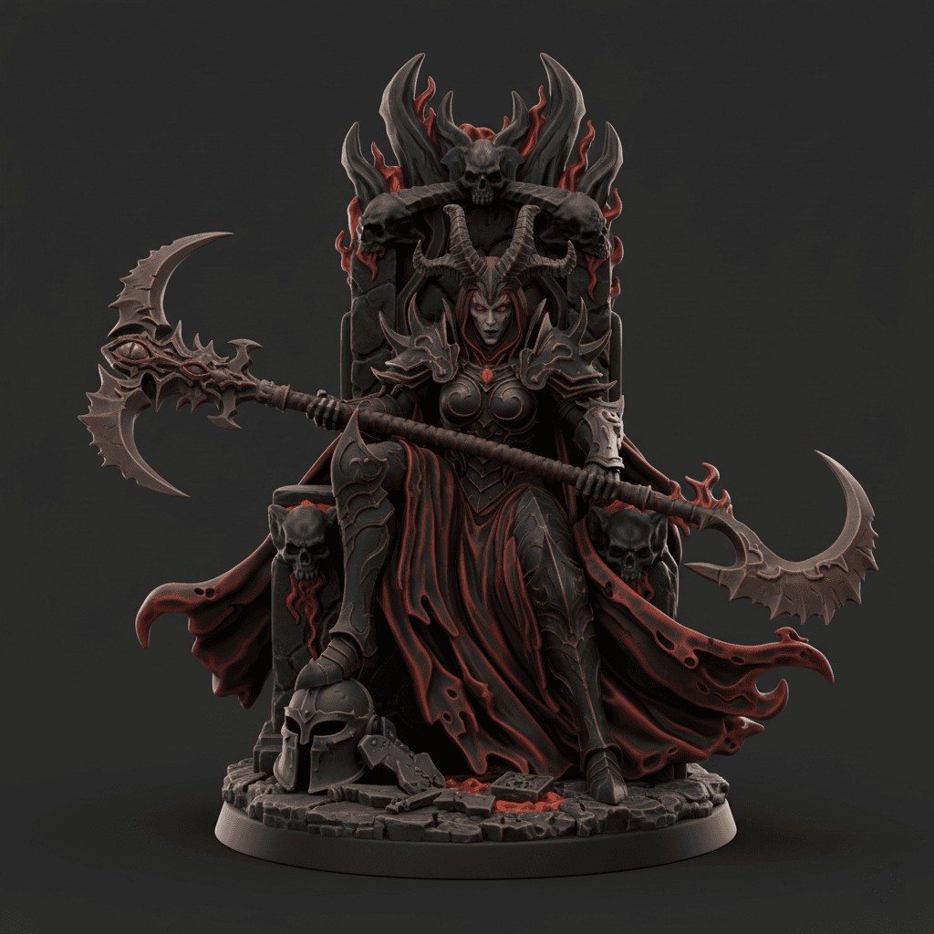 Demon Queen Infernal Throne Detailed STL Design 3d model